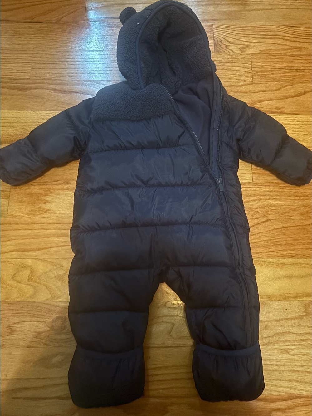 GAP Baby Navy Quilted Snowsuit with Bear Hood! Never worn from SFPF house!